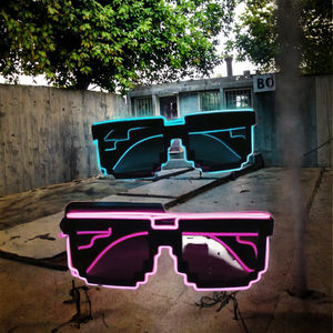 Оптовая продажа, светящиеся солнцезащитные очки со светодиодными мигающими огнями, яркие товары для вечеринки - Product Image 2