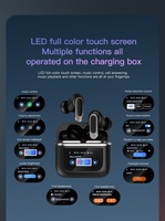 Earphone TWS V8 ANC dengan Layar LCD Digital, Kontrol Sentuh, Peredam Kebisingan ENC, Headphone Olahraga BT