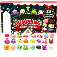 Calendrier de l'Avent de Noël 24 Jours : Boîte Mystère Squishy Anti-stress en Forme de Petit Pain Simulé – En Stock
