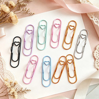 Clips de Papel Jumbo de 2.8 Pulgadas, Lindos Clips Metálicos Coloridos en Forma de Corazón para Cuadernos y Material de Oficina