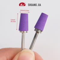 SHUANGJIA Bandes abrasives coniques en acier inoxydable de 6 mm, mandrin de 3/32 po, accessoires pour perceuse à ongles, outils pour ongles, 1 pièce