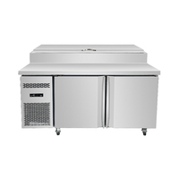 Table de préparation à la pizza en acier inoxydable commercial avec congélateur à sandwich et à salade, refroidissement par air pour hôtels, restaurants, pizzerias