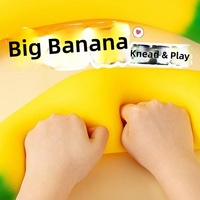 Mini Squishy Banane en TPR, Fruits Simulés, Balle Anti-Stress, Gadget de Décompression, Petit Jouet pour Enfants, Supermarché, Effet Lent