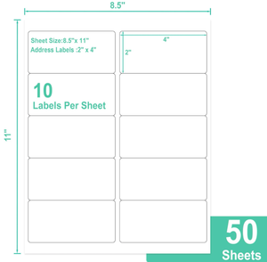 Self-Adhesive Labels Matte White BPA-Free No Jam Clear Printing for Laser/Inkjet <b>Printers</b> - Product Image 2