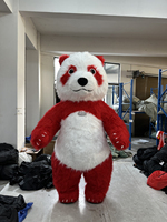 Costumes de panda gonflables géants roux et fourrés pour adultes, vente en gros, directement de l'usine à prix réduit
