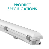 Luminaire LED Tri-proof d'urgence haute luminosité, étanche, raccordable, anti-corrosion, 120 cm, pour plafond, entrepôt, salle blanche