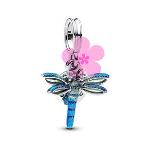 Bracelet à breloques en argent 925 certifié HaYa, nouvelle collection Printemps, avec trèfle à quatre feuilles, libellule et oiseau, tendance pour femmes - Product Image 2