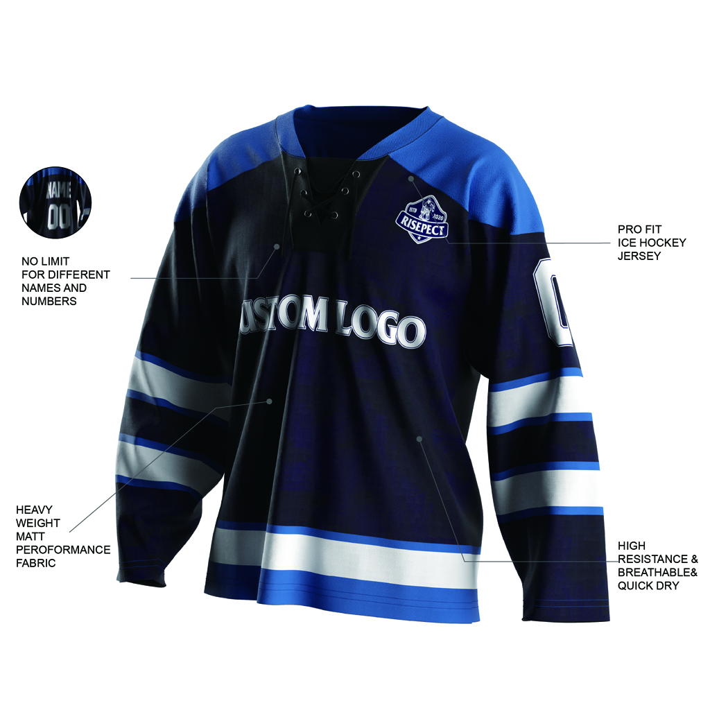 Drawstring Collar Breathable High Strength Mesh Hockey Jersey