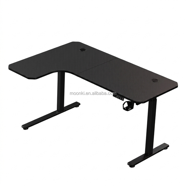 L-Shaped Electric Standing Desk Corner Sit Stand Workstation Large Gaming Desk with Dual Monitor Support Right Left Configurable