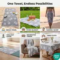 Custom Logo Yarn Dyed Fouta Towel, Turkish Cotton Beach Towel 180-220GSM, Peshtemal, MOQ 500pcs, Hotel Spa