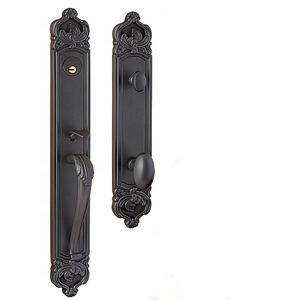 Serrure de porte extérieure de luxe en cuivre massif, silencieuse, en bois massif, style européen, finition or véritable, avec poignée - Product Image 3