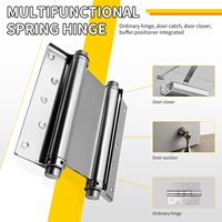 Charnières à ressort à double action, charnières de porte à fermeture automatique en acier inoxydable pour l'intérieur/l'extérieur, y compris les goupilles et les vis