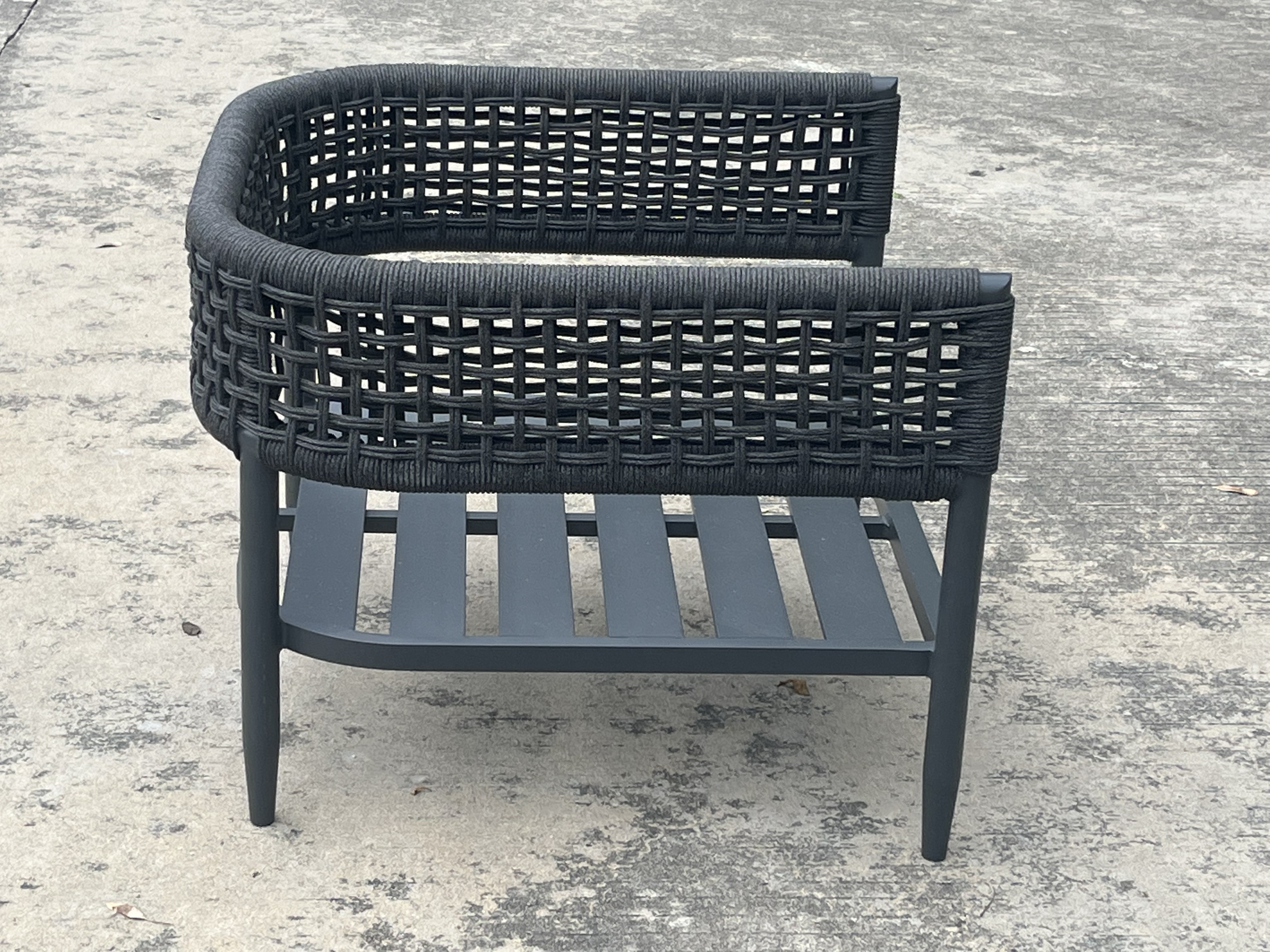 Rope furniture sofa Mixed outdoor aluminum casting patio sofa waterproof stain-proof garden sofa