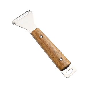 Ensemble d'ustensiles de cuisine en acier inoxydable avec poignée en bois, éplucheur non électrique, pelle à fromage, ouvre-boîte, râpe à melon, râpe à fruits, batteur à œufs - Product Image 6