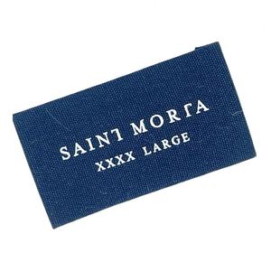 Étiquettes de col personnalisées en gros avec logo de marque, thermocollantes pour vêtements, étiquettes tissées en damassé à coupe droite pour T-shirts - Product Image 3
