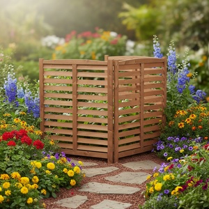 Clôture extérieure à 3 panneaux pour climatiseur, écran <span class=keywords><strong>en</strong></span> <span class=keywords><strong>bois</strong></span> <span class=keywords><strong>extérieur</strong></span> à 3 sections, clôture d'intimité <span class=keywords><strong>en</strong></span> <span class=keywords><strong>bois</strong></span> pour l'<span class=keywords><strong>extérieur</strong></span>, 32 po L x 38 po H - Product Image 3