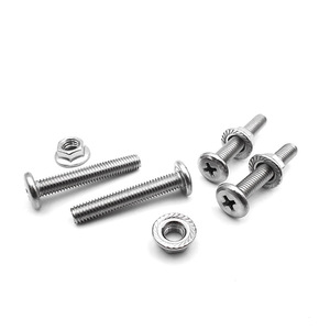สกรูหัวแบนสแตนเลส 304 พร้อมน็อตหน้าแปลน M3 M4 M5 M6 สำหรับงานก่อสร้างโลหะ - Product Image 4