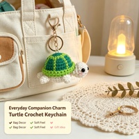 Porte-clés tortue en crochet coloré mignon, fait main, amigurumi, pendentif de sac tortue pour cadeau, décoration, vente en gros