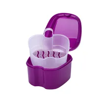 Коробка для зубных протезов, коробка для хранения зубов с подвесным сетчатым контейнером, пластиковый органайзер для искусственных зубов, уход за зубами