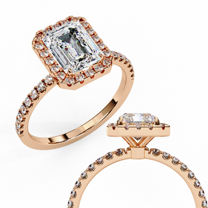Classic Rose Gold <b>Diamond</b> <b>Ring</b> for Women Elegant Fashion Daily Wear Jewelry Stylish Design Shiny Finish Lightweight Gift Choice - Product Image 1