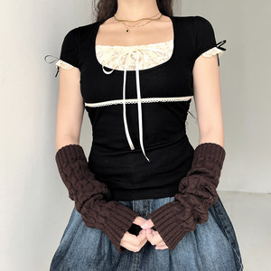 T-<span class=keywords><strong>shirt</strong></span> pour <span class=keywords><strong>femme</strong></span> à manches courtes en fibre de polyester, <span class=keywords><strong>col</strong></span> <span class=keywords><strong>rond</strong></span> - Product Image 5