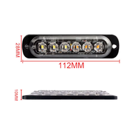 Amarillo, rojo, azul, verde, blanco, luz intermitente para rejilla de coche, V 12, 24V, Flash, 6 Led para vehículo, camión, Led de advertencia, luz estroboscópica de posición lateral