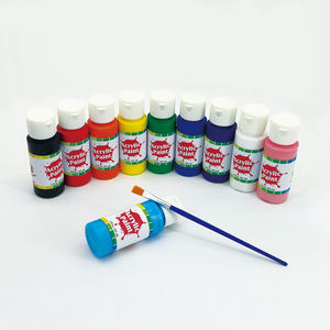 Set di vernice acrilica Non tossica di alta qualità Akrilik <span class=keywords><strong>Boya</strong></span> Seti 10 colore 60 ml ogni colore con spazzole e Pallette - Product Image 4