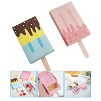 Mini-boîte cadeau en papier recyclable en forme de crème glacée, motif dessin animé, pliable, pour bonbons, bricolage, mignonnes faveurs de fête, avec pelliculage mat et gaufrage pour enfants