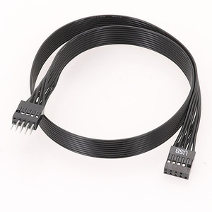 Lingable USB 2.0 9pin Nam Nữ adapter Flat cable 20cm 30cm 50cm PVC Áo khoác bện cho bo mạch chủ máy tính Mainboard tiêu đề - Product Image 4