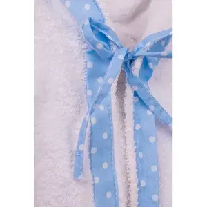 Peignoir pour enfants 100% coton peigné à capuche, motif pois, serviette de bain pour enfants - Product Image 3