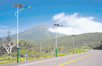 Farola Solar Completa con Alimentación CA, Clasificación IP65, Construcción de Aluminio, Uso en Carreteras, Batería Externa Debajo del Panel Solar