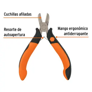 Mini alicates de corte diagonal Truper de 4 ', agarre cómodo, mango de plástico de PVC, Material de acero para sujeción Industrial DIY, compatible con OEM - Product Image 2