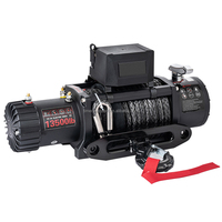 Elektrische Seilwinde mit Timer, 3-stufiger Planetengetriebe-Antrieb, 12V 24V, für Overland-Anwendungen, Anhängerrettung, Outdoor-Einsatz, Stahlseil, 13500LBS für SUV und PKW