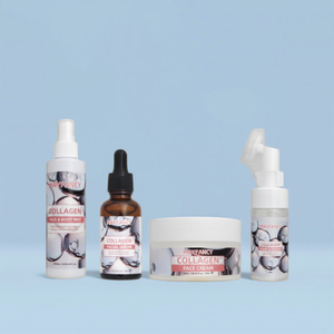 Ensemble de soins de la peau au collagène premium - Kit facial anti-âge avec sérum raffermissant, crème hydratante pour réduire les rides et repulper la peau - Product Image 1