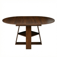 Table à manger ronde extensible en bois, gain de place, avec rangement interne dissimulé, pour la cuisine et la salle à manger familiale