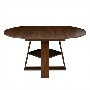 Tavolo <span class=keywords><strong>da</strong></span> <span class=keywords><strong>Pranzo</strong></span> Rotondo Estensibile in Legno Salvaspazio con Vano Nascosto per <span class=keywords><strong>Cucina</strong></span> <span class=keywords><strong>e</strong></span> <span class=keywords><strong>Sala</strong></span> <span class=keywords><strong>da</strong></span> <span class=keywords><strong>Pranzo</strong></span> Familiare - Product Image 4