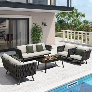 Meilleures ventes : Ensemble <span class=keywords><strong>de</strong></span> canapés <span class=keywords><strong>de</strong></span> conversation en rotin <span class=keywords><strong>tressé</strong></span> moderne pour mobilier <span class=keywords><strong>de</strong></span> patio, idéal pour les zones <span class=keywords><strong>de</strong></span> détente extérieures des complexes hôteliers - Product Image 2