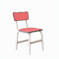 Chaise d'écolier avec structure en acier et assise en contreplaqué, chaise de classe pour l'étude en écoles primaires et secondaires