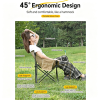 Chaise de camping pliable légère et portable avec sac de rangement, cadre en fer en polyester durable, design moderne, pour la randonnée, les voyages et la pêche