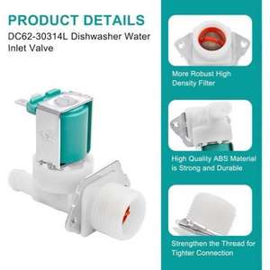 Válvula de entrada para lavavajillas DC62-30314L 110-120 V, eléctrica, de plástico, para piezas de lavavajillas Samsung - Product Image 2