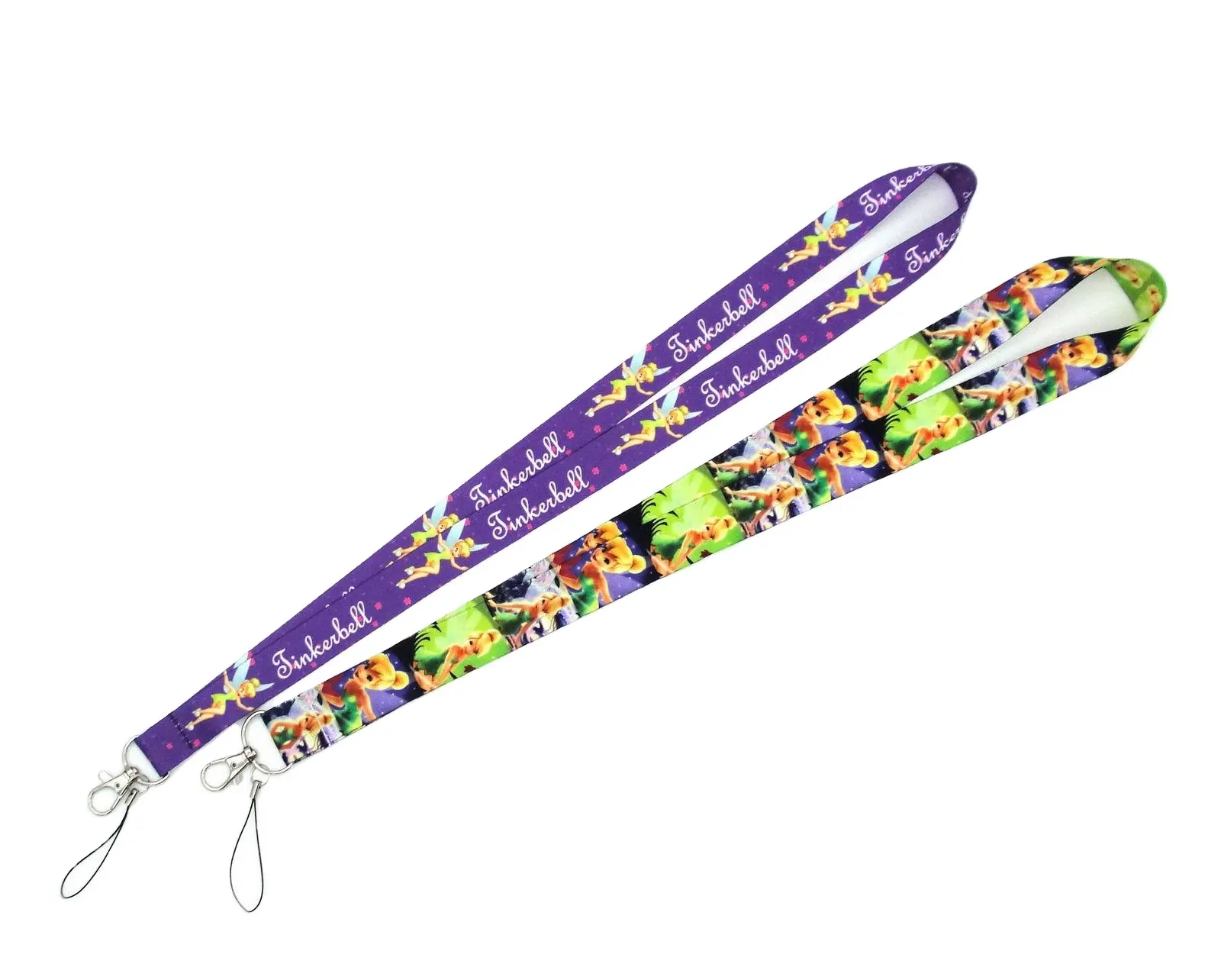 Hot Sale Tinker Bell Hals Riem Polyester Lanyards Voor Toetsen Tinker Bell Lanyard Sleutelhangers Band