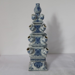 Vase Pagode Tulipière à Plusieurs Becs en Céramique Peint à la Main Bleu <span class=keywords><strong>Delft</strong></span>, Tour de Fleurs à Plusieurs Niveaux, Décoration d'Intérieur - Product Image 6