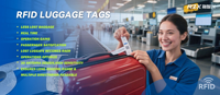 Kostenlose Probe Custom Airline Gepäck anhänger TSA-zugelassenes wasserdichtes RFID UHF 860-960MHZ Gepäck etikett für die Gepäck verfolgung am Flughafen