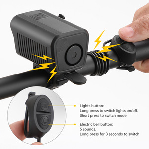 Yueli Bicycle Headlight With Horn USB Rechargeable <b>LED</b> Front Light For Mountain Bike Night Riding IPX4 Waterproof - Product Image 3