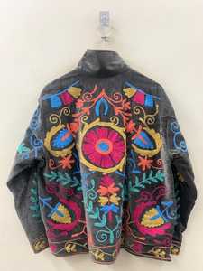 เสื้อแจ็คเก็ตกำมะหยี่ลายสัตว์ปักลายดอกไม้แบบดั้งเดิมสำหรับผู้หญิง บุด้วยผ้าฝ้าย เหมาะสำหรับฤดูหนาว สไตล์โบโฮ สำหรับงานเทศกาล - Product Image 5
