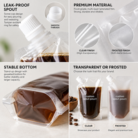 Pochettes souples personnalisées de 30-5L avec bec verseur, en plastique de qualité alimentaire, pour emballage de liquides (café froid, jus, boissons)