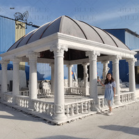 BLVE personnalisé extérieur Villa décoration Style occidental sculpté à la main pierre naturelle carré mariage blanc marbre Gazebo