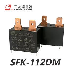 Relais de puissance miniature Sanyou SFK-112DM 12VDC 20A 250VAC 4 broches unipolaire normalement ouvert pour climatiseur et appareils électroménagers - Product Image 1