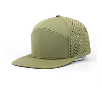 Gorra Trucker Deportiva Vintage de 6 Paneles con Malla de Sarga Perforada a Láser Personalizada, 100% Poliéster Impermeable, para Golf y Béisbol, con Bordado