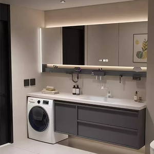 Mueble de Baño de Madera Estilo Europeo para Hotel, Mueble de Baño Moderno de Lujo Montado en <span class=keywords><strong>la</strong></span> Pared con Lavabo - Product Image 6